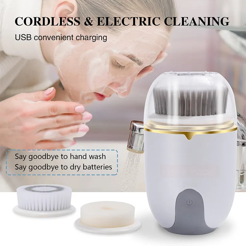 Electric facial cleansing brush